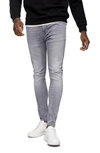 TOPMAN RIPPED SPRAY-ON SKINNY FIT JEANS,69D23TGRY