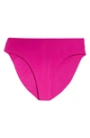 Robin Piccone Ava High Waist Bikini Bottoms In Fuchsia