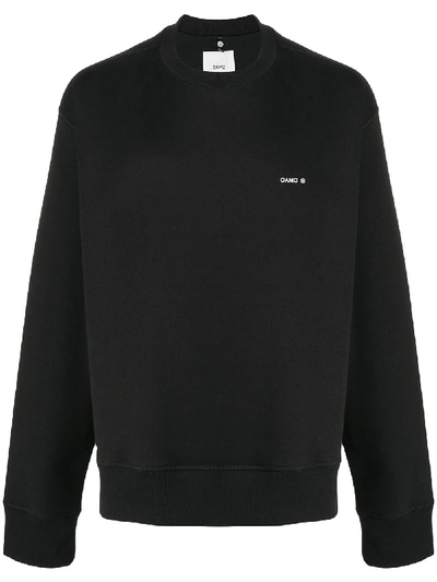 Oamc Crew-neck Cotton Sweatshirt In Black