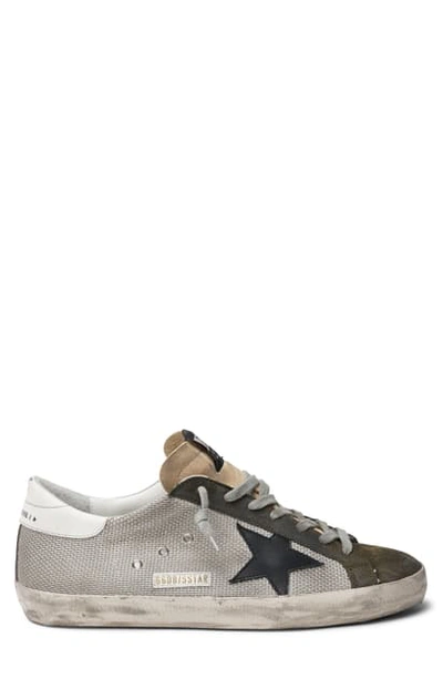 Golden Goose Super-star Sneaker In Silver/ Green/ Black/ White