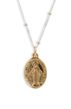 ARGENTO VIVO STERLING SILVER BLESSED MOTHER PENDANT NECKLACE,811514TT
