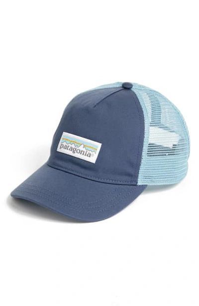 Patagonia P-6 Logo Layback Trucker Hat In Dolomite Blue