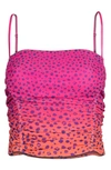 Afrm Capri Crop Camisole In Pink Ombre Leopard