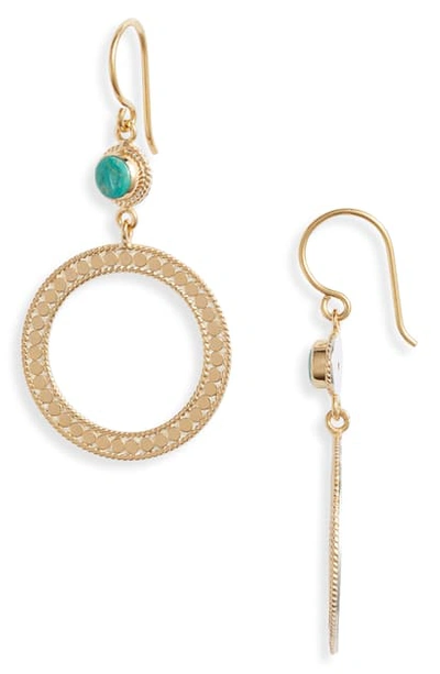 Anna Beck Turquoise Open Circle Drop Earrings (nordstrom Exclusive) In Gold/ Turquoise