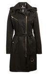 KARL LAGERFELD ASYMMETRICAL FRONT ZIP TRENCH COAT,LWNMC957