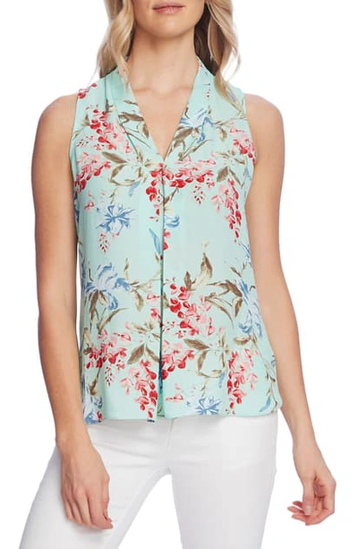 Vince Camuto Inverted-pleat Top, Created For Macy's In Aqua Ice