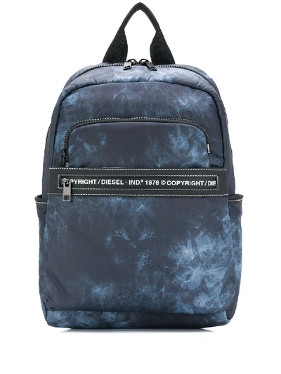 Diesel Faded Print Backpack In Black