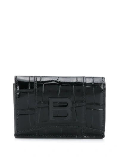 Balenciaga Hourglass 迷你钱包 In Black