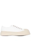 Marni Chunky Faux-shearling Sneakers In White