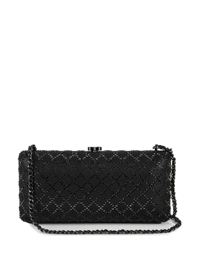 Pre-owned Chanel 2017 Crystal-embellished Iridescent Clutch In Black