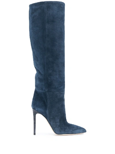 Paris Texas Knee-high Stiletto Boots In Blue