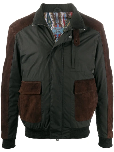 Etro Contrast Zipped Jacket In Black