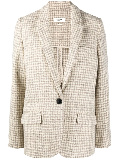 Isabel Marant Étoile Hounds Tooth Print Blazer In Neutrals