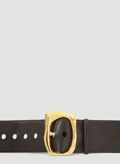 Alexander Mcqueen Molten Leather Belt In Black