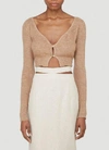 JACQUEMUS JACQUEMUS ALZOU CROPPED KNITTED CARDIGAN