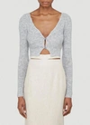 JACQUEMUS JACQUEMUS ALZOU CROPPED KNITTED CARDIGAN