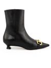 GUCCI BLACK LEATHER ANKLE BOOT,11460452