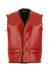 PRADA PRADA SHEARLING TRIMMED VEST