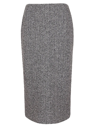 Ermanno Scervino Skirt In Spina Antracite Nero | ModeSens