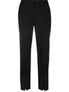 Alexander Mcqueen Split-detail Tailored Trousers In Black