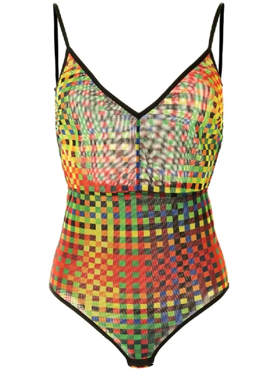 Osklen Rainbow Squared Cotton Bodysuit In Multicolour