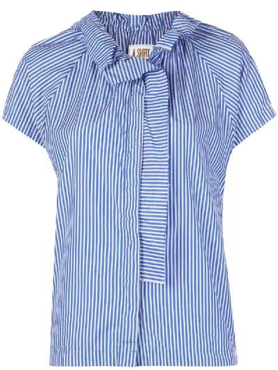 A Shirt Thing Striped Print Shirt In Blue