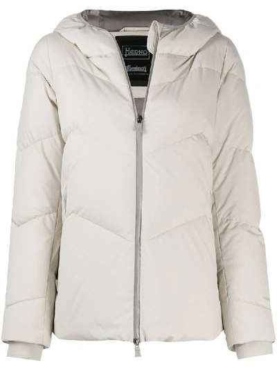 Herno Hooded Puffer Jacket In Neutrals