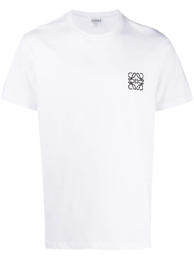 Loewe Slim-fit Logo-embroidered Cotton-jersey T-shirt In White