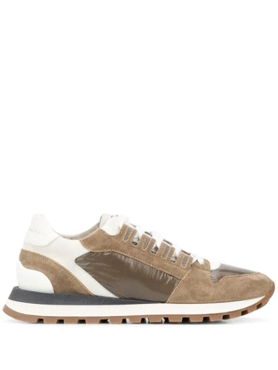 Brunello Cucinelli Lace-up Low-top Trainers In Brown