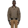 BURBERRY BURBERRY BLACK AND BEIGE CHECKERED BROOKLAND BOMBER JACKET