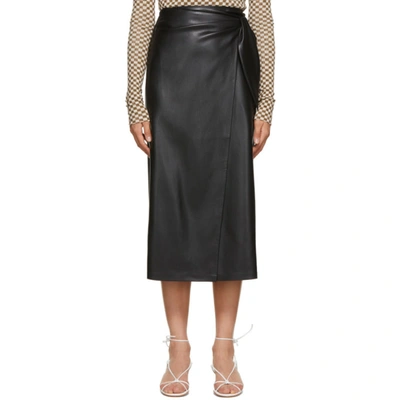 Nanushka Amas Vegan Leather Wrap Skirt In Black