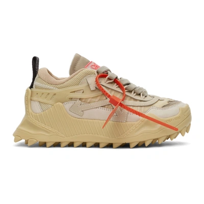 Off-white Odsy-1000 Leather Trainers In Beige