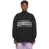 WE11 DONE BLACK REFLECTIVE LOGO SWEATSHIRT