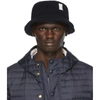 THOM BROWNE NAVY SHEARLING BUCKET HAT