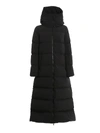 Moncler Goelo Long Matte Nylon Puffer Jacket In Black