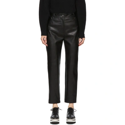 Stella Mccartney Cropped Faux Leather Straight-leg Pants In Black