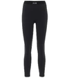 Adam Selman Sport Bonded Active Black Stretch-nylon Leggings