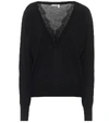 CHLOÉ LACE-TRIMMED WOOL AND SILK SWEATER,P00499365