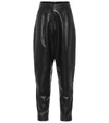 ALESSANDRA RICH HIGH-RISE TAPERED LEATHER PANTS,P00507004