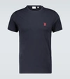 Burberry Logo-embroidered Cotton-jersey T-shirt In Blue
