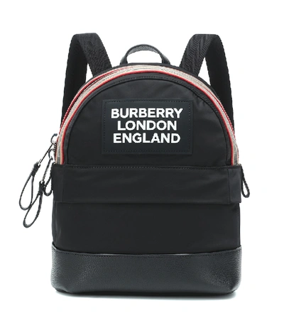 Burberry Kids' Logo Nylon Backpack In Black