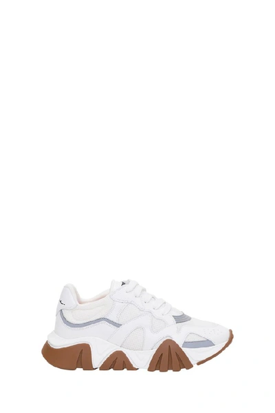 Versace Squalo Low-top Sneakers In White,grey,brown