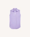 Ann Taylor Petite Sleeveless Essential Shirt In Lavender Sky