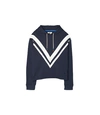 Tory Sport Tory Burch French Terry Chevron Hoodie In Tory Navy/snow White