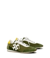 Tory Burch Logo-patch Low Top Trainers In Leccio/new Ivory