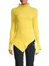 OFF-WHITE ASYMMETRICAL RIBBED SWEATER,0400012686089