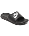 Nike Women's Benassi Jdi Swoosh Slide Sandals From Finish Line In Black, White