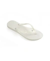 Havaianas High Light Wedge Flip Flops In White, Metallic