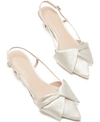 Kate Spade Marseille Bow Satin Slingback Pumps In Ivory