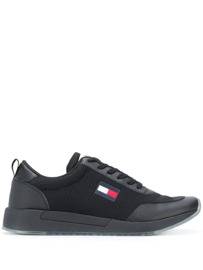 Tommy Jeans Embroidered Logo Trainers In Black